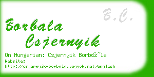 borbala csjernyik business card